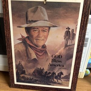 God Bless America Framed Western Art Print - Taupe & Brown